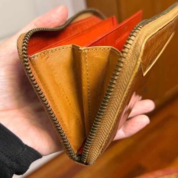 COACH 1941 WATER-BUFFALO LEATHER ACCORDIAN ZIP WALLET CLUTCH 2015 RUNWAY RARE! - Picture 16 of 17